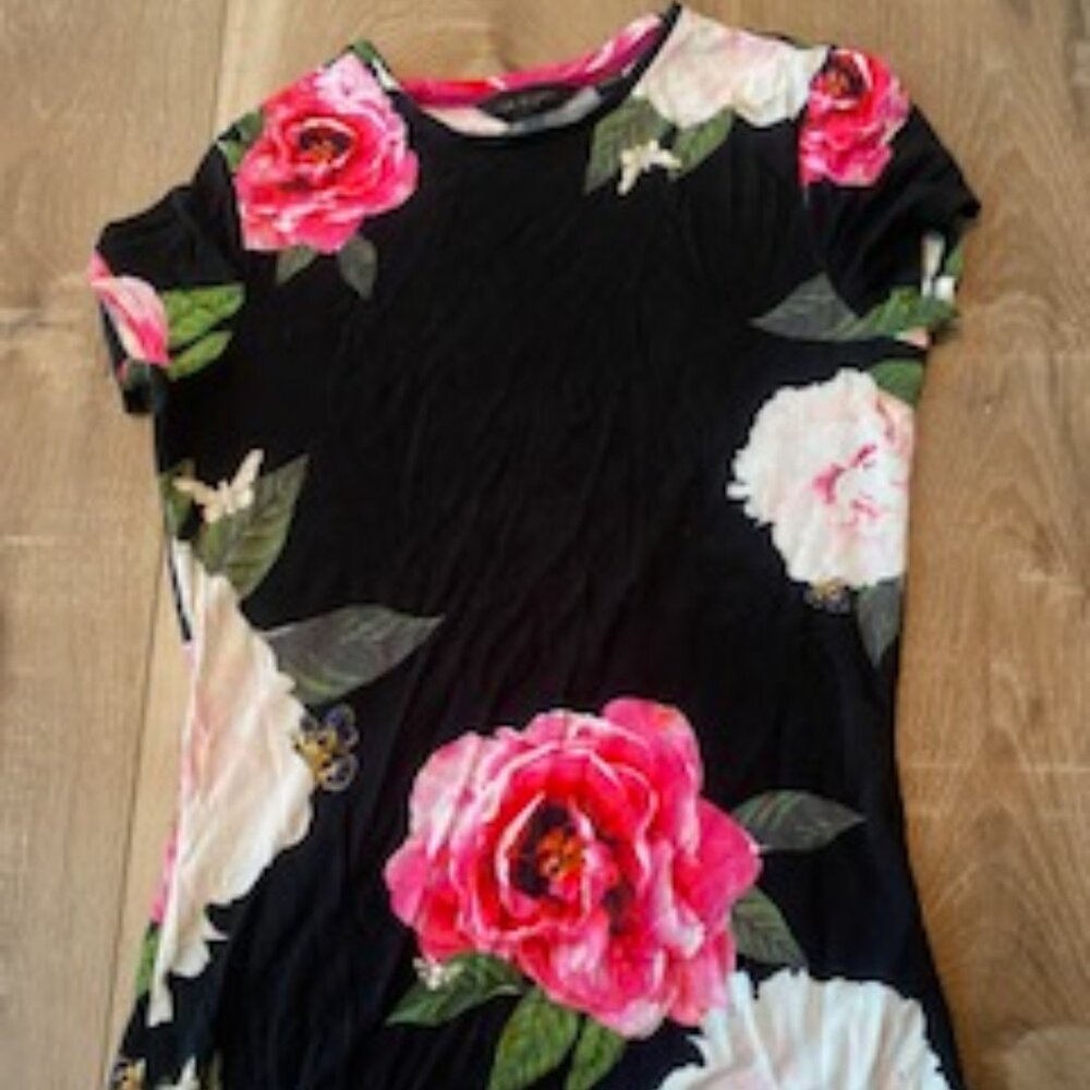 Ted Baker Floral Print Fitted Tee Size 0